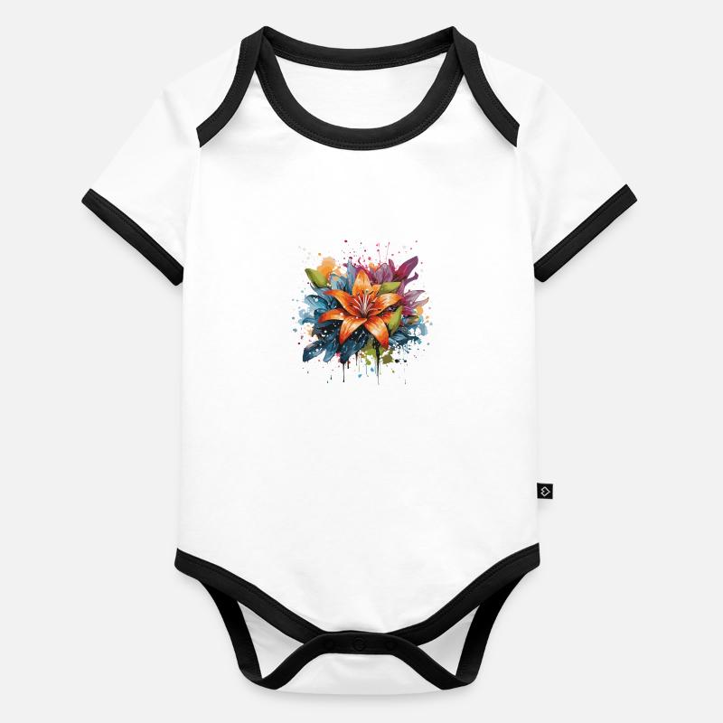 Baby Bio-Kurzarm-Kontrastbody