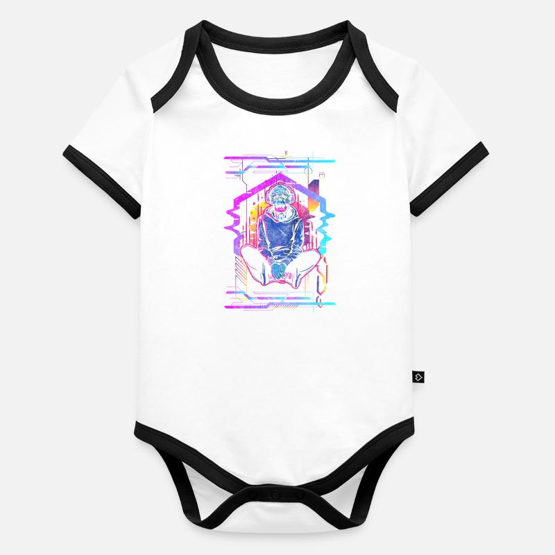 Zukunft Android Neon Gaming Baby Bio-Kurzarm-Kontrastbody
