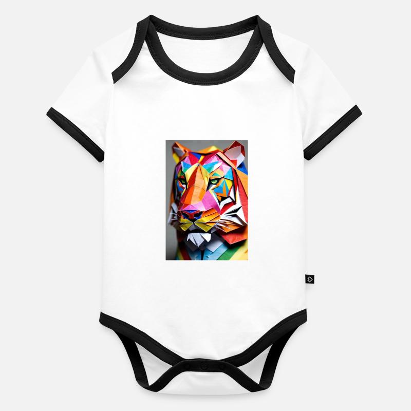 Rainbow Paper Tiger Organic Baby Contrasting Bodysuit
