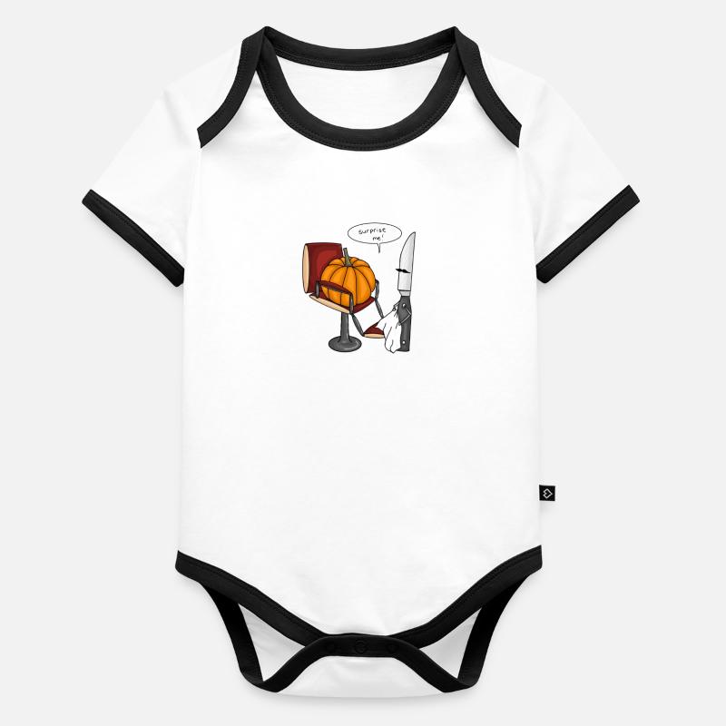 surprends moi Halloween Body Bébé bio contrasté manches courtes