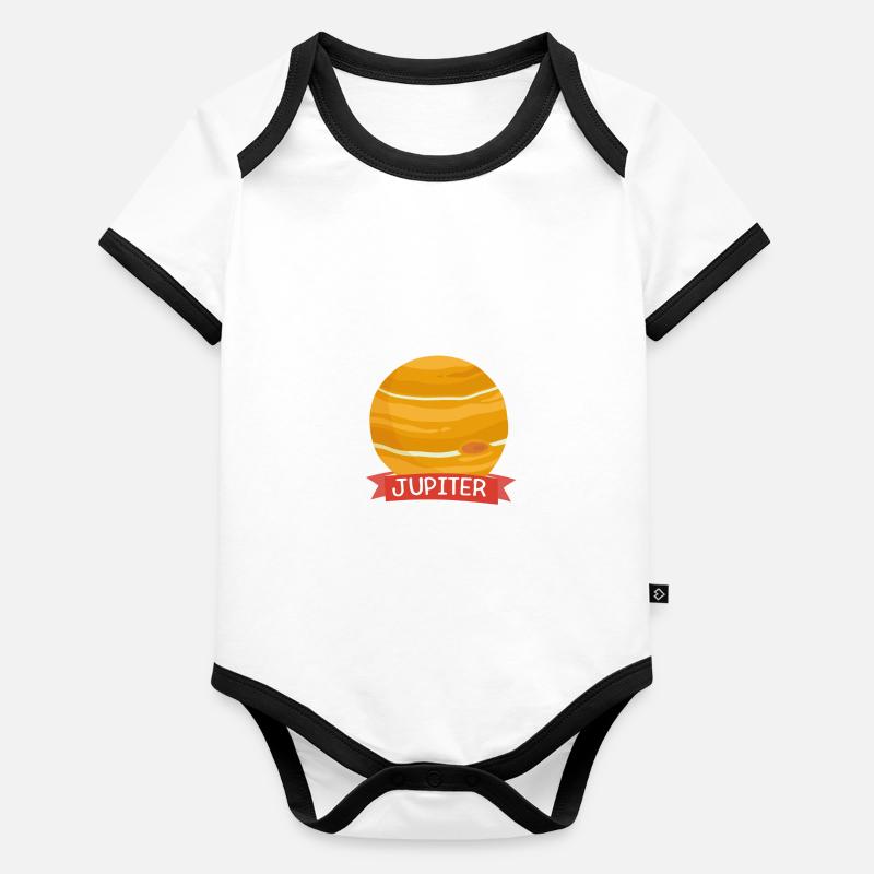Planète Jupiter Space gift Body Bébé bio contrasté manches courtes
