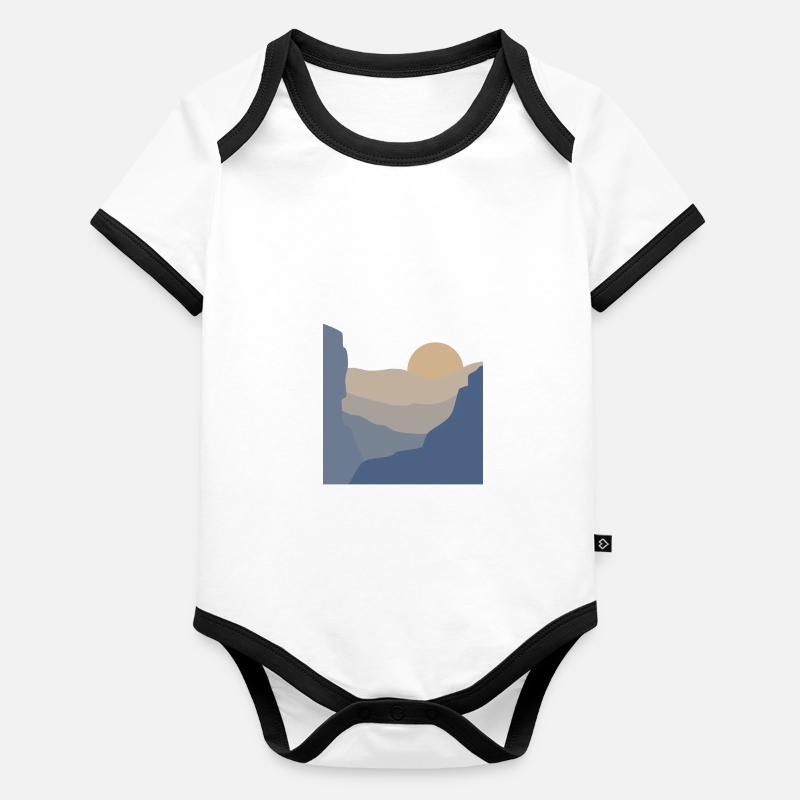 Mountains and Sun Landscape Organic Baby Contrasting Bodysuit