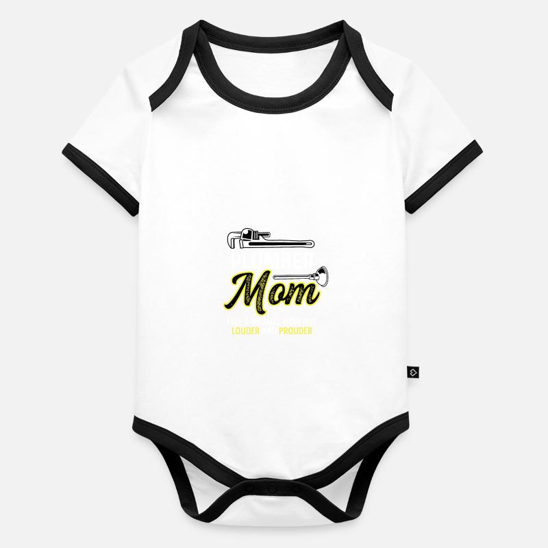 Plus fort et étudier. Cadeau de mère dévouée Body Bébé bio contrasté manches courtes