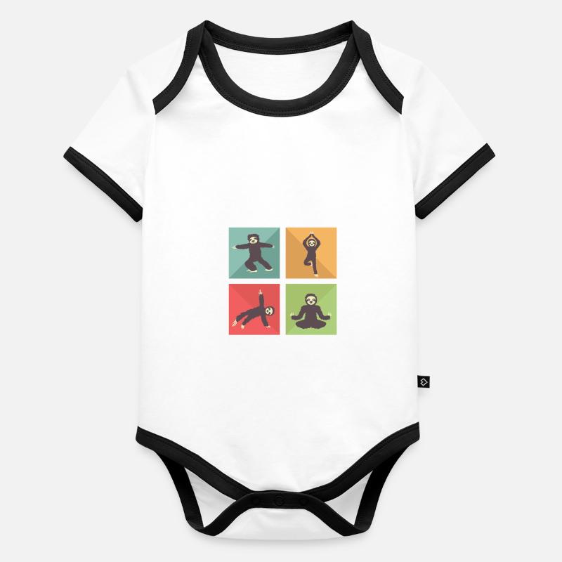 Faultier meditieren Yogalehrer Gift Baby Bio-Kurzarm-Kontrastbody