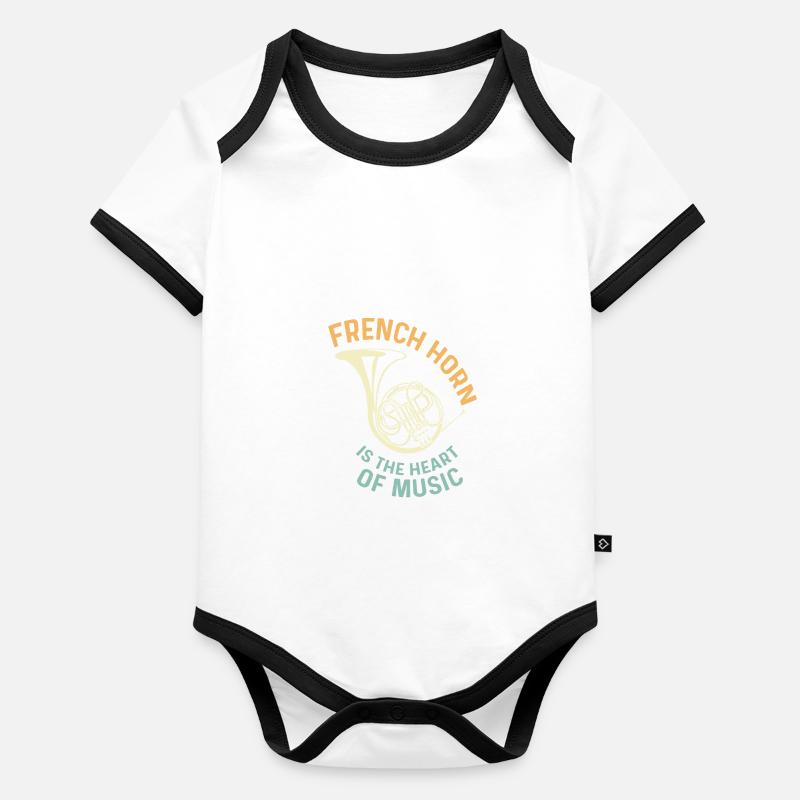 Herz der Musik Instrumentalist Geschenk Baby Bio-Kurzarm-Kontrastbody