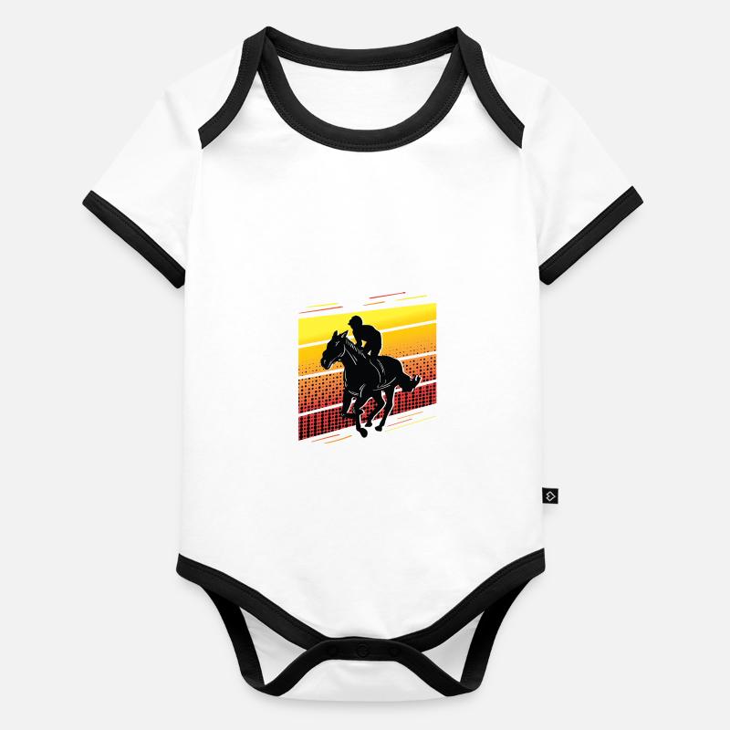 Horse Racing Competition Rancher Gift Organic Baby Contrasting Bodysuit