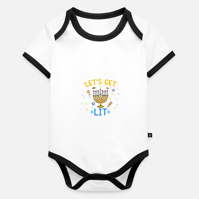 Let’s Funny Ugly Hanoukka -Génial Body Bébé bio contrasté manches courtes