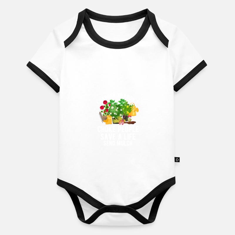 Je jardine pour ne pas étouffer les gens, ret Body Bébé bio contrasté manches courtes