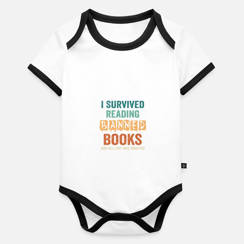 I survived reading forbidden books Organic Baby Contrasting Bodysuit
