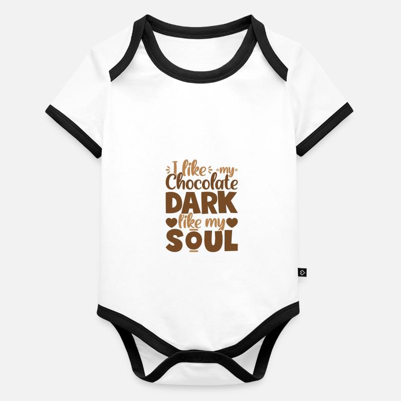 J’aime mon obscurité chocolat comme mon Body Bébé bio contrasté manches courtes