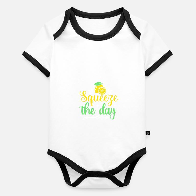 Lemonade Squeeze Day Summer Lovers Jus de citron Body Bébé bio contrasté manches courtes
