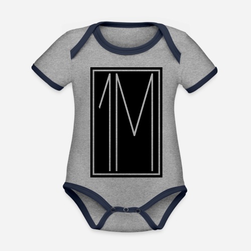 1M/One MVMNT Logo schwarz - Baby Bio-Kurzarm-Kontrastbody