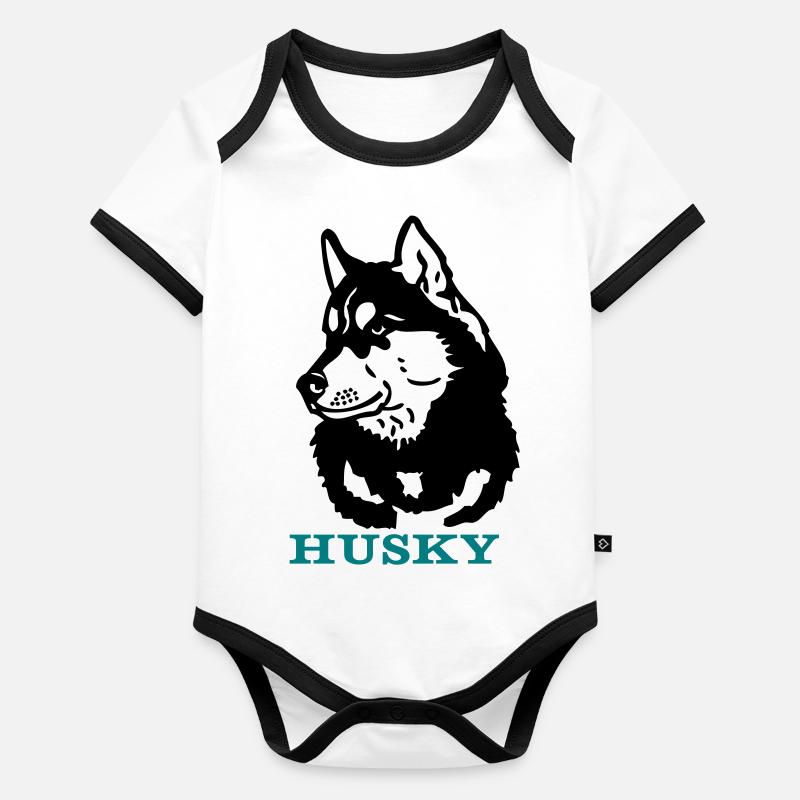 husky - www.dog-power.nl Baby Bio-Kurzarm-Kontrastbody