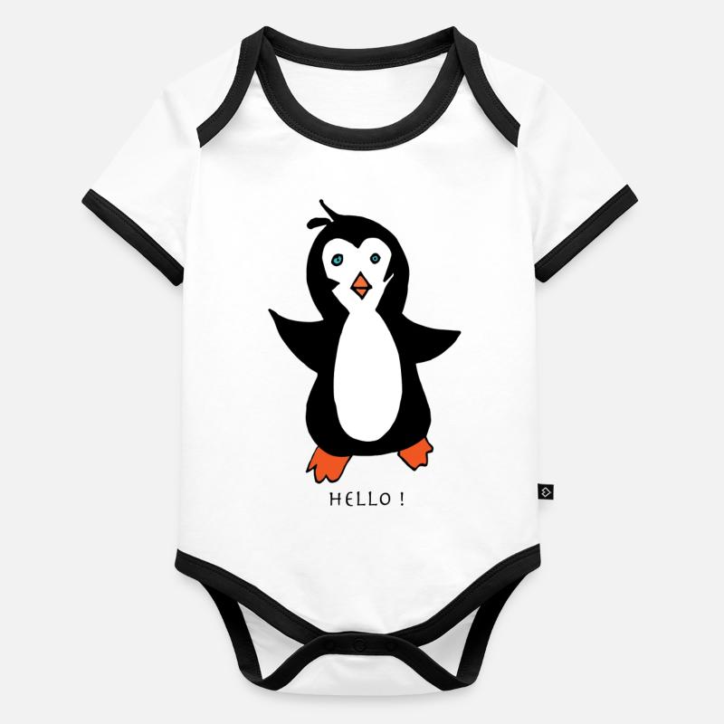 Hello pingoo Body Bébé bio contrasté manches courtes