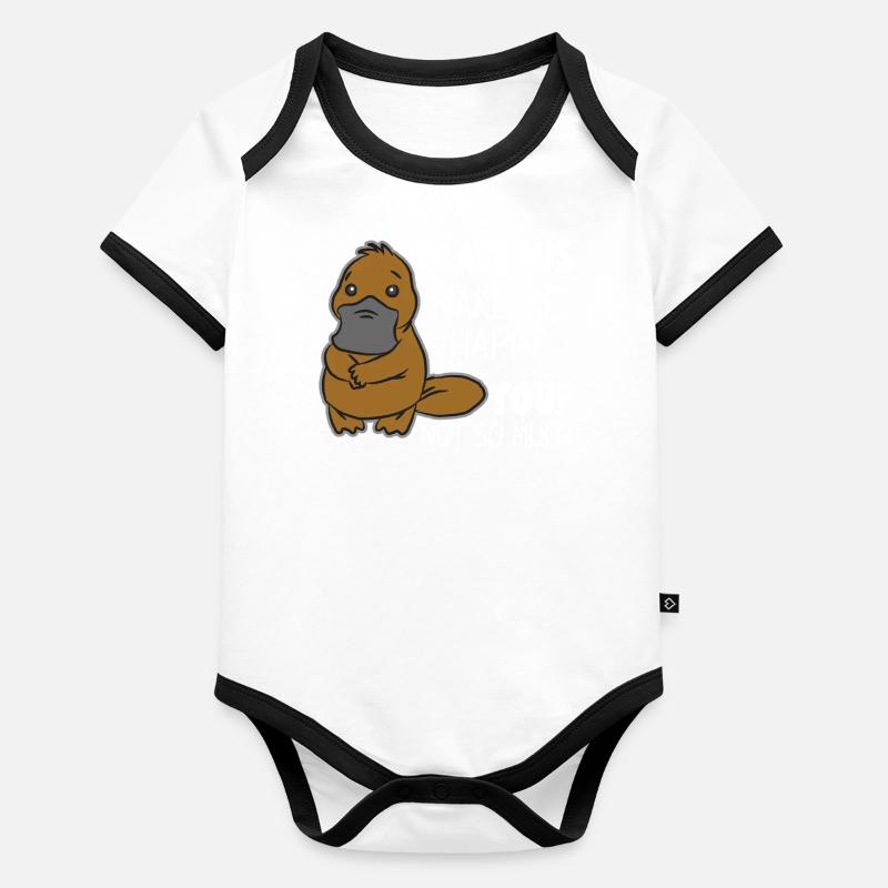 ornithorynque Body Bébé bio contrasté manches courtes
