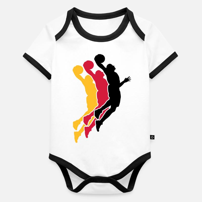 basketball Organic Baby Contrasting Bodysuit