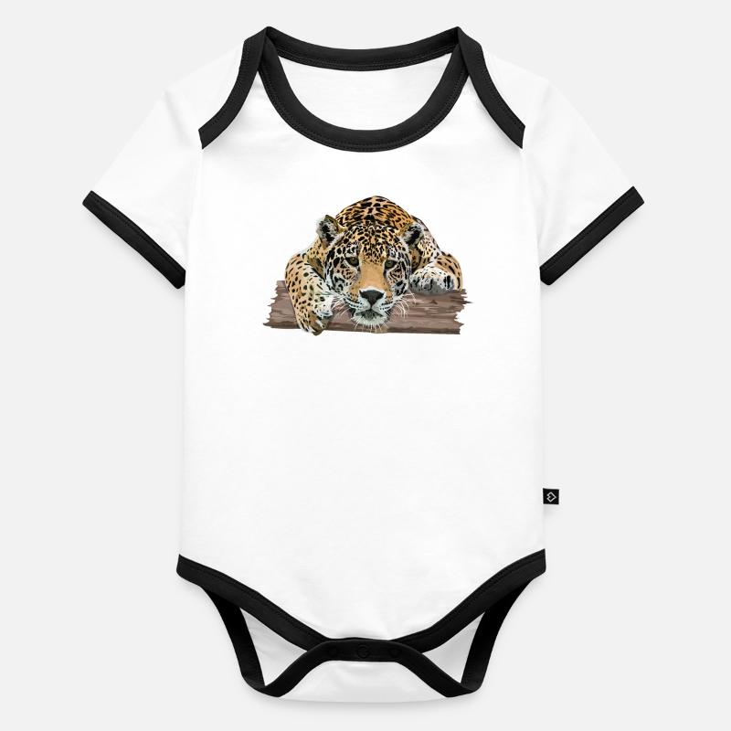 Jaguar Body Bébé bio contrasté manches courtes