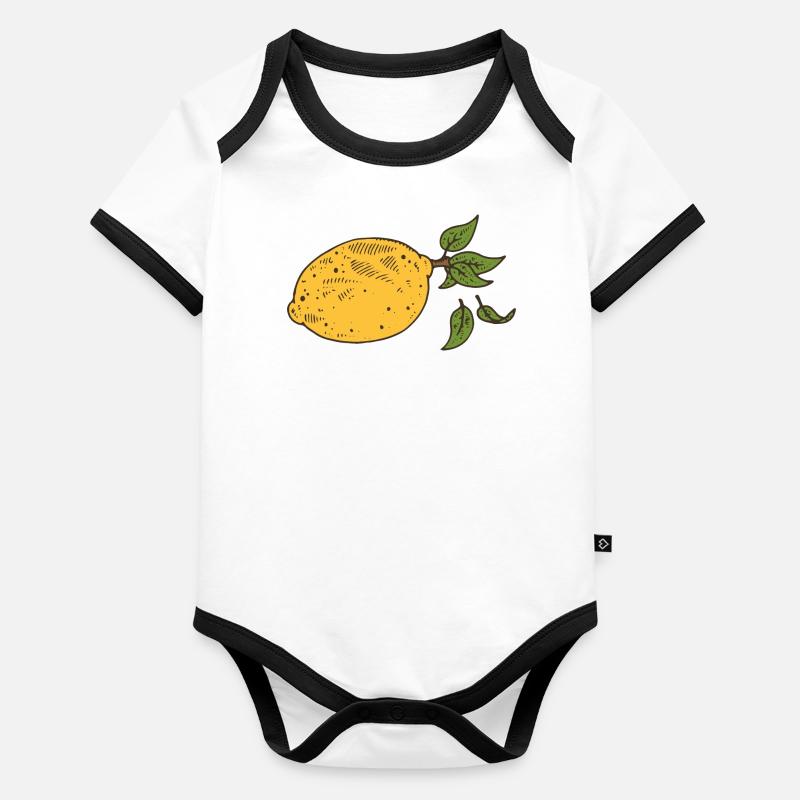 Zitrone Zitronenbaum Frucht lemon Baby Bio-Kurzarm-Kontrastbody