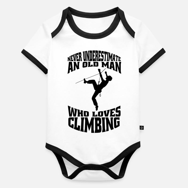 Kletterer Berg Bergklettern Klettern Bergsteigen Baby Bio-Kurzarm-Kontrastbody