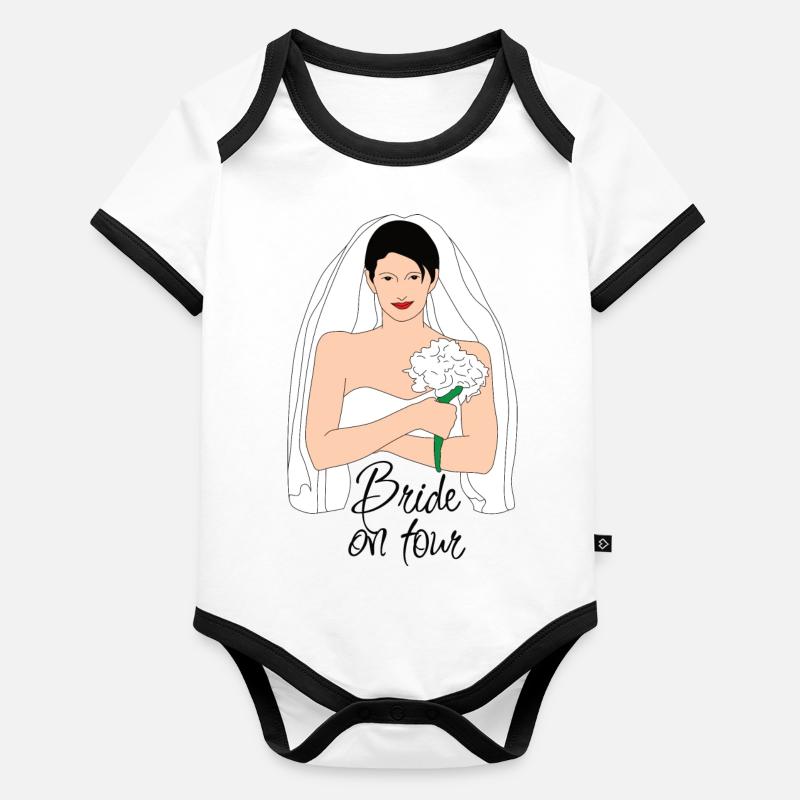 BRIDE ON TOUR BLACK 2 Body Bébé bio contrasté manches courtes