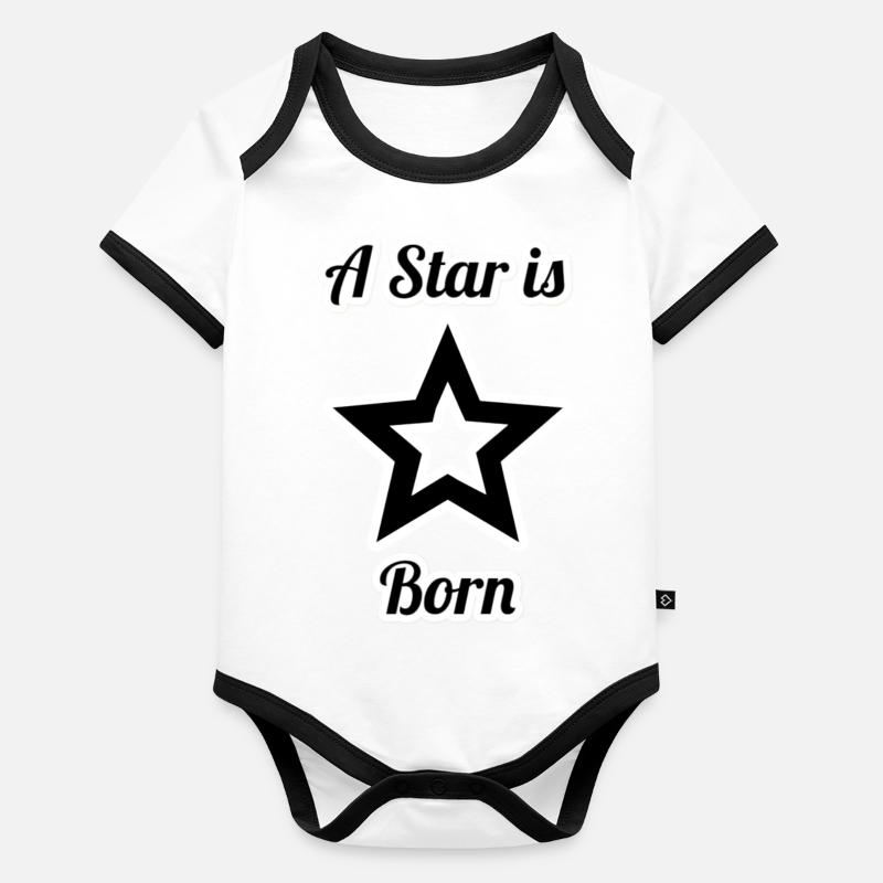 Rock Star Body Bébé bio contrasté manches courtes