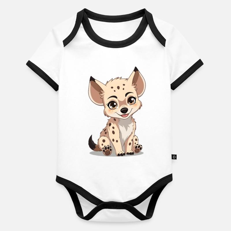 Bébé hyène Body Bébé bio contrasté manches courtes