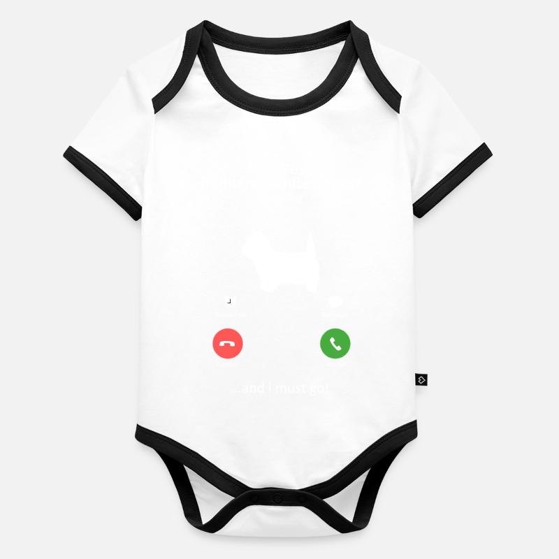 Art éclaboussé du Westie West Highland White Terrier Body Bébé bio contrasté manches courtes