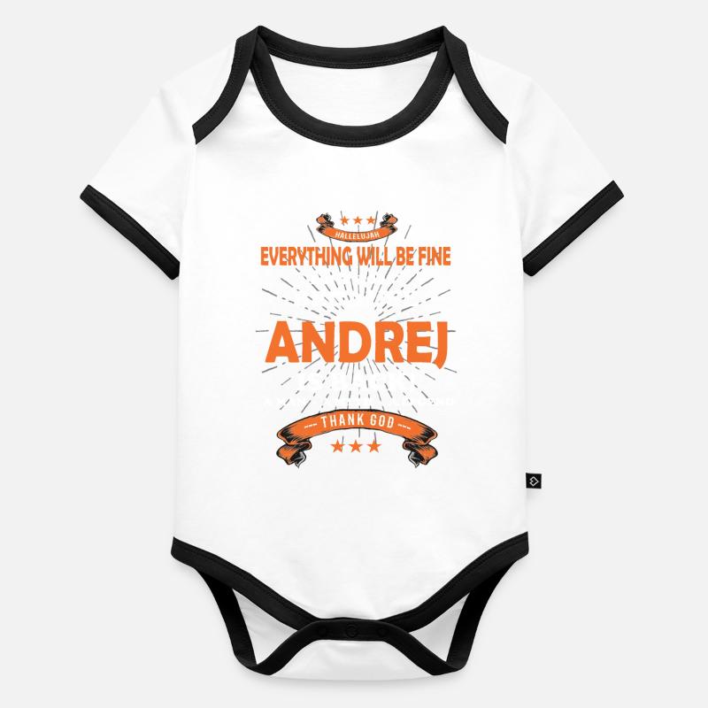 Everything will be fine Andrej Is back Baby Bio-Kurzarm-Kontrastbody