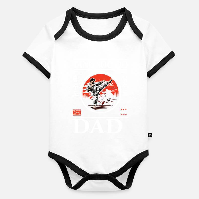 Tang-so-Do Dad Design avec Karateka Body Bébé bio contrasté manches courtes