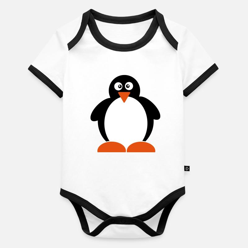 Pingouin Body Bébé bio contrasté manches courtes