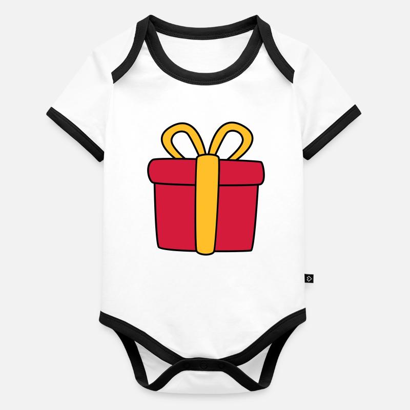 Geschenk - Frohe Weihnachten, Merry Cristmas, Xmas Baby Bio-Kurzarm-Kontrastbody