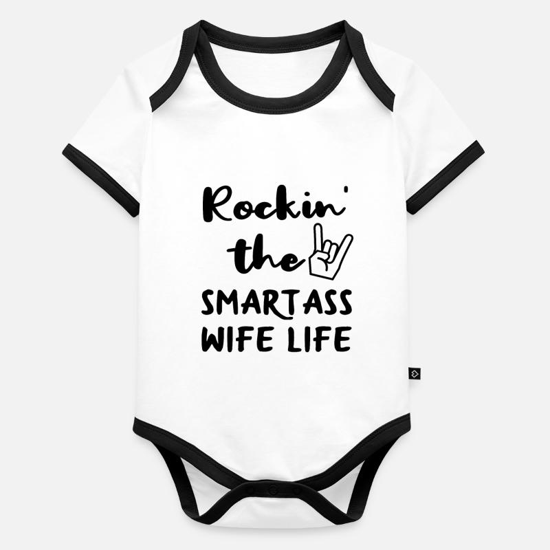Ehefrau Hausfrau Geschenk Baby Bio-Kurzarm-Kontrastbody