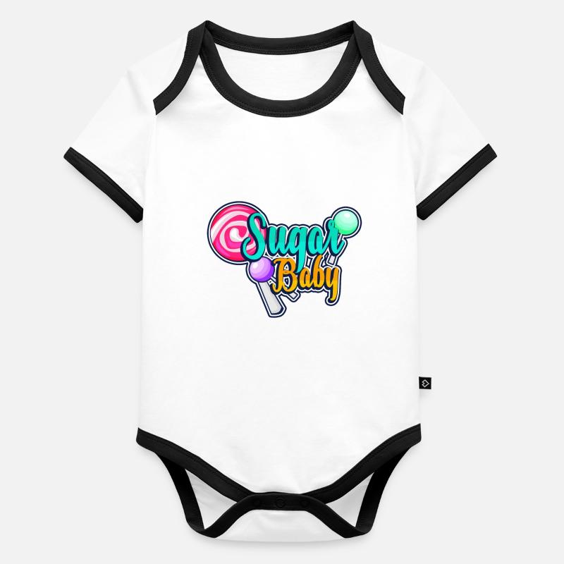 Sucre bébé Body Bébé bio contrasté manches courtes
