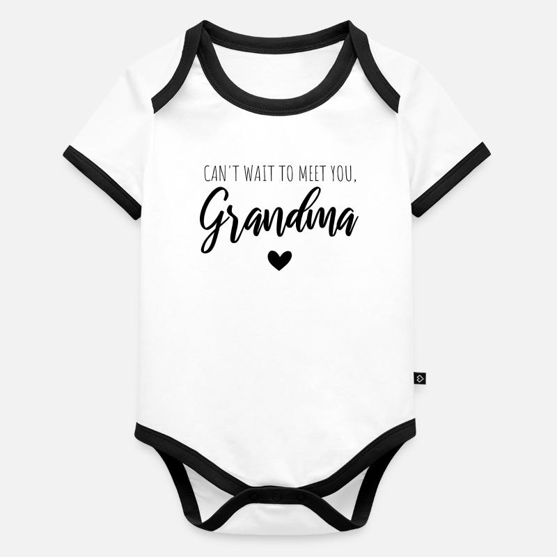 J'ai hâte de te rencontrer, grand-mère Body Bébé bio contrasté manches courtes