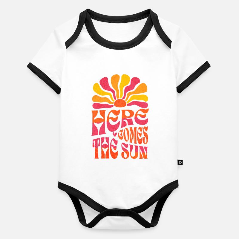 Here Comes The Sun Organic Baby Contrasting Bodysuit