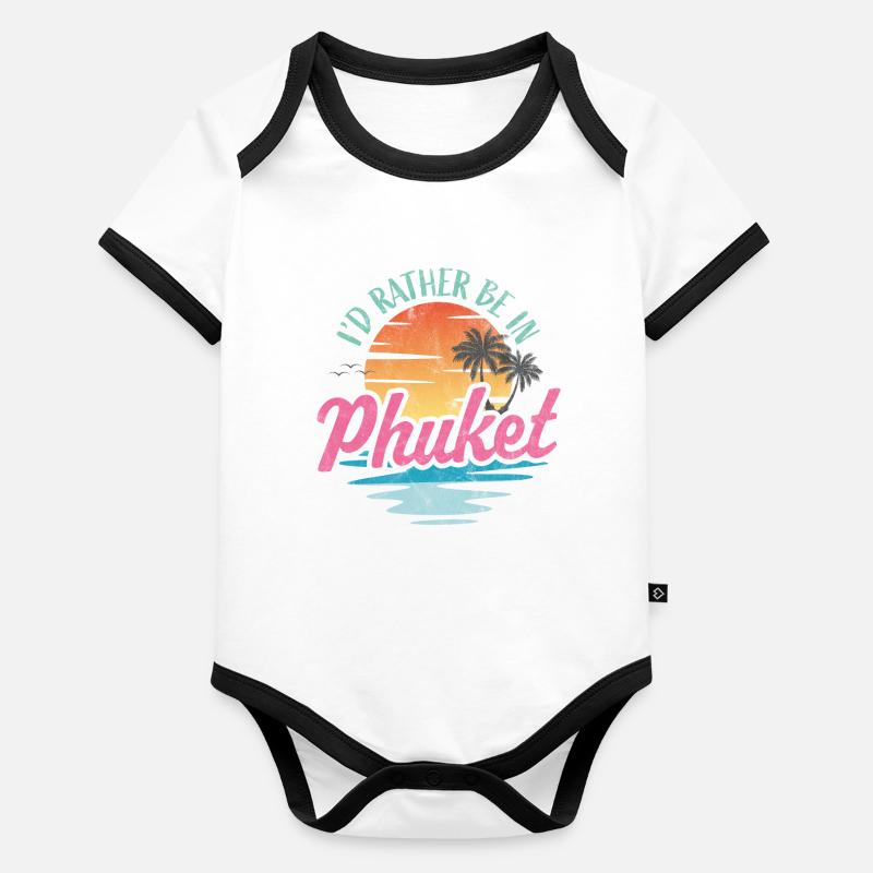 Je préfère être à Phuket Body Bébé bio contrasté manches courtes