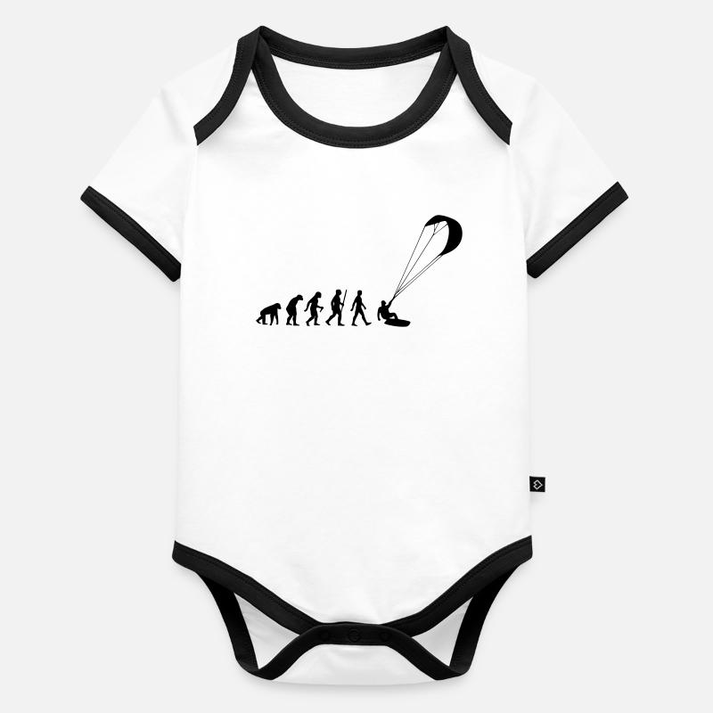 Evolution kite surf Body Bébé bio contrasté manches courtes