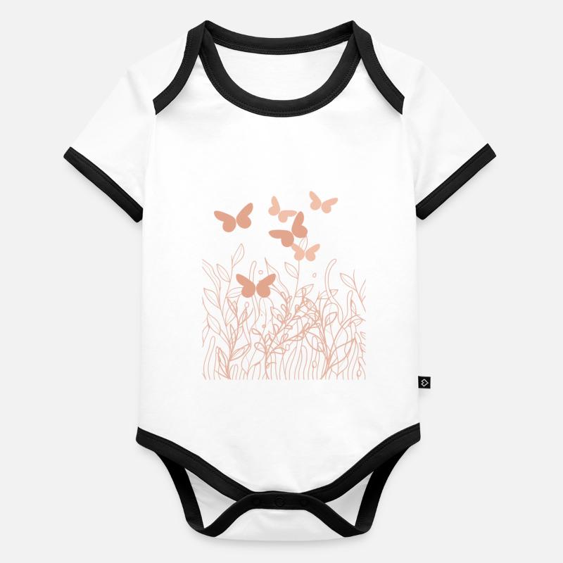 Prairie d’été Body Bébé bio contrasté manches courtes
