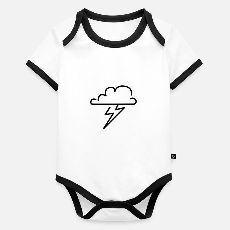 Wolken Baby Bio-Kurzarm-Kontrastbody
