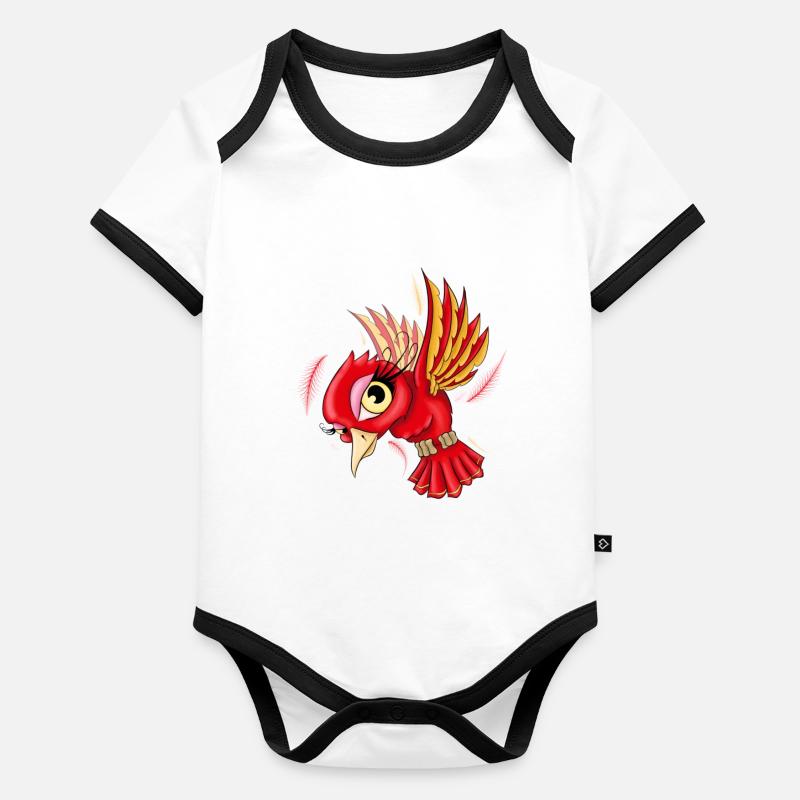 Cloudman bird Body Bébé bio contrasté manches courtes