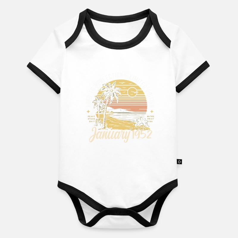 1952 Geburtstag Januar 1952 - Geschenk Januar 1952 Baby Bio-Kurzarm-Kontrastbody