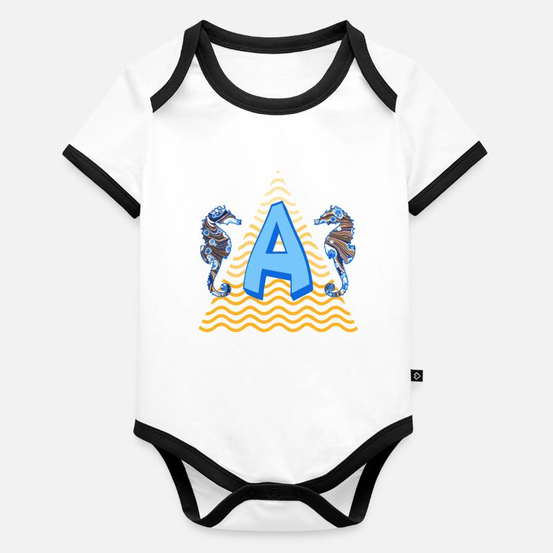 seepferdchen e 262 a Baby Bio-Kurzarm-Kontrastbody