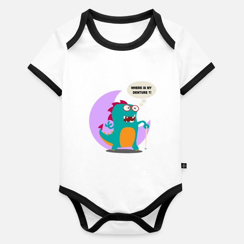 Where is my Denture Doodle Art Organic Baby Contrasting Bodysuit