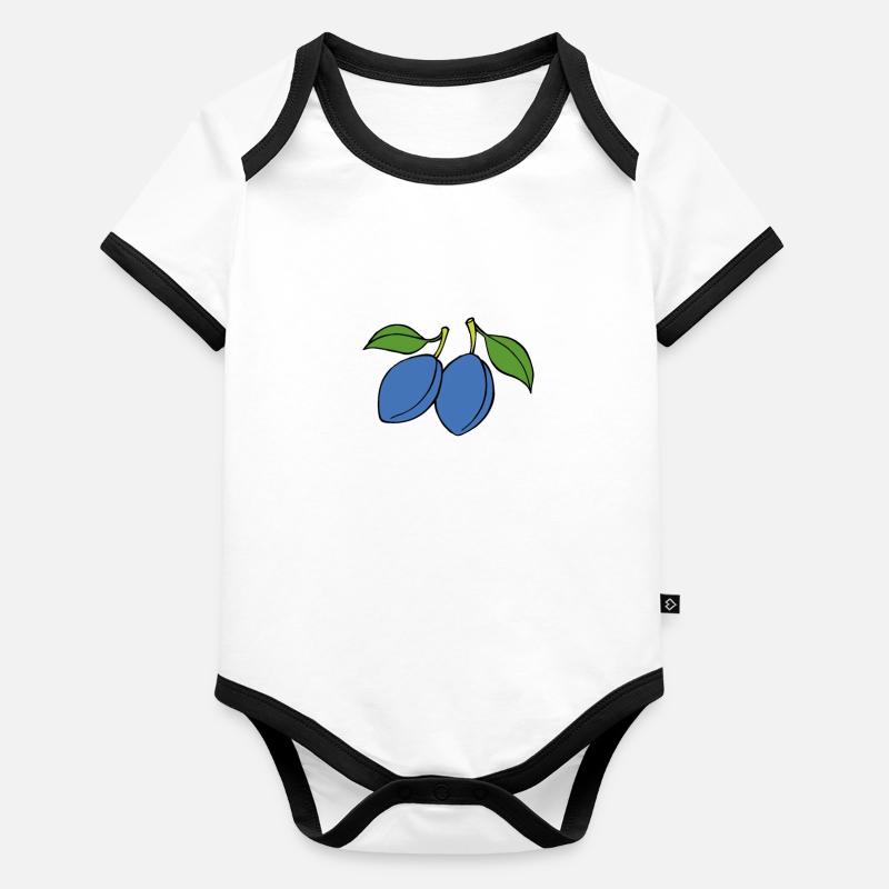 prunes Body Bébé bio contrasté manches courtes