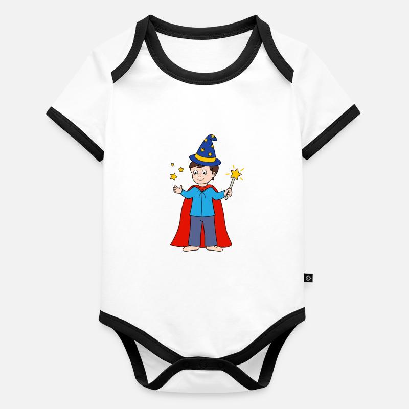 Magicien magicien Body Bébé bio contrasté manches courtes