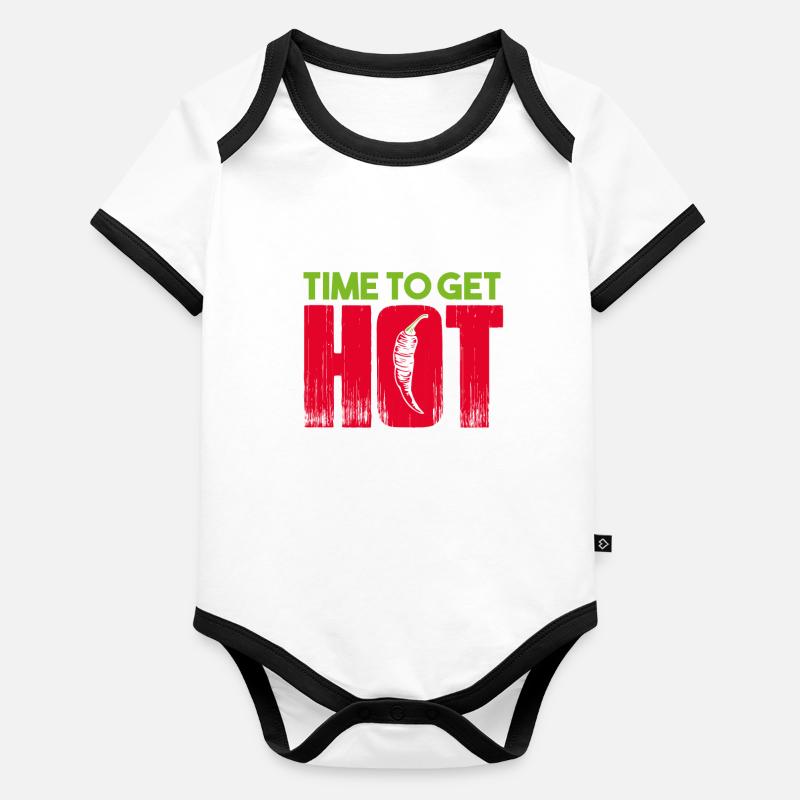 cuisinier Body Bébé bio contrasté manches courtes