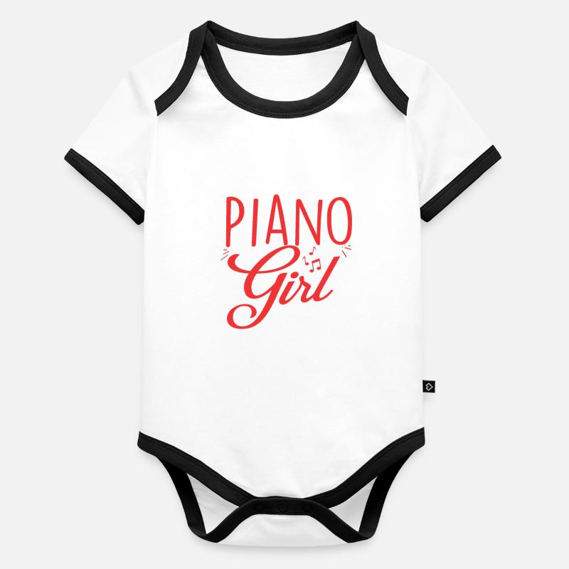 Fille de piano Body Bébé bio contrasté manches courtes