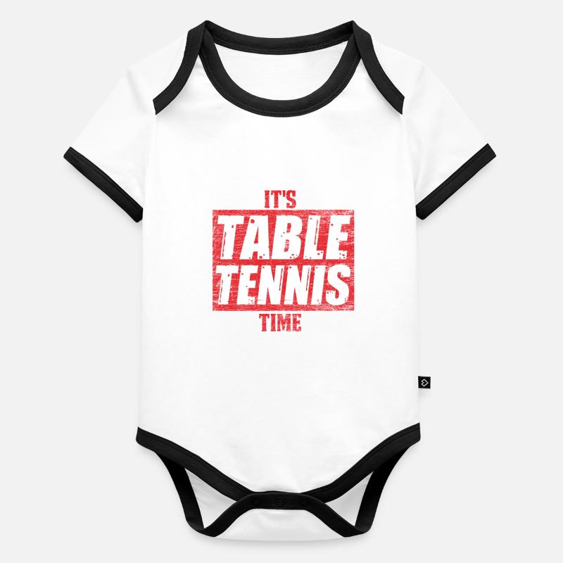 tennis de table Body Bébé bio contrasté manches courtes