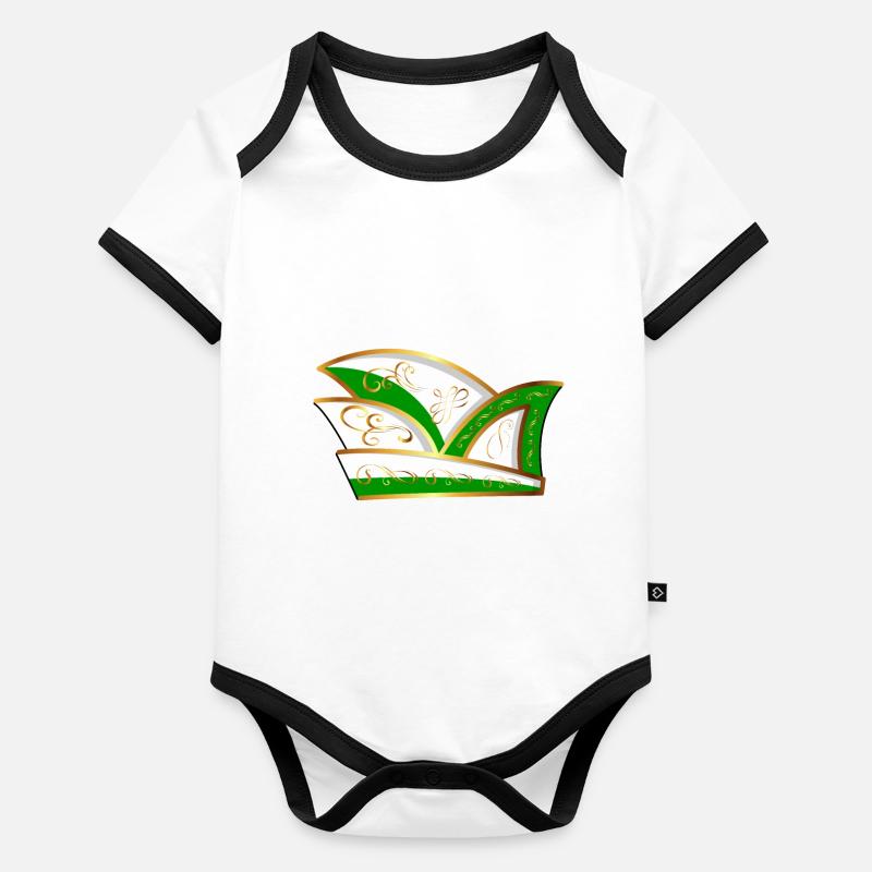 CASQUETTE DE COMITÉ CASQUETTE VERT BLANC CARNAVAL Body Bébé bio contrasté manches courtes
