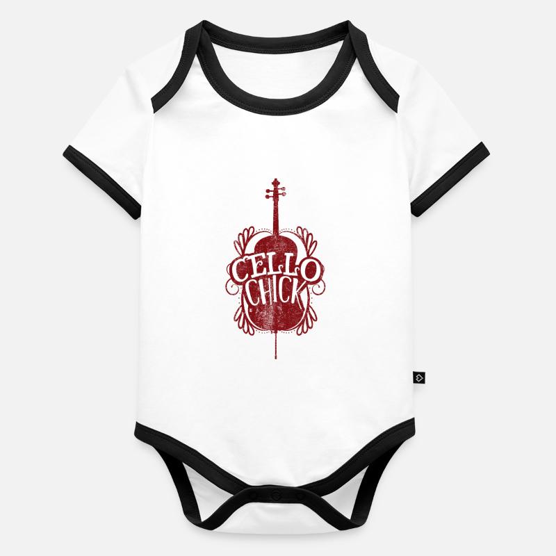 violoncelle Body Bébé bio contrasté manches courtes